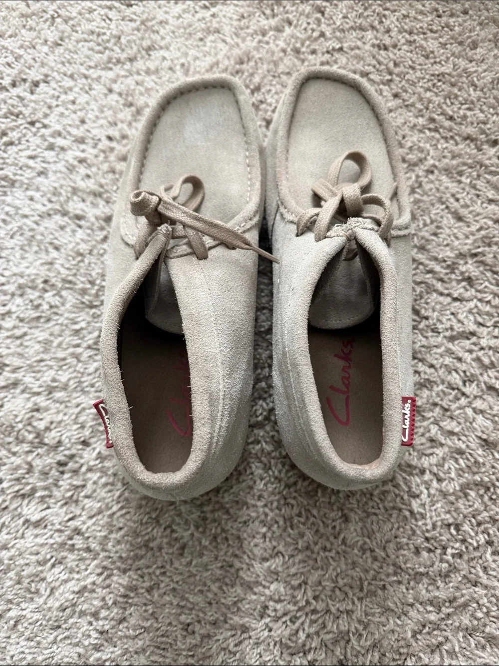 Clarks Suede Moccasin Loafers in Taupe